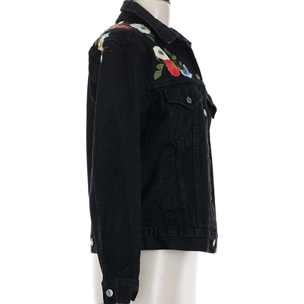 Levi's Black Denim Jacket with Floral Embroidery - Picture 3 of 8